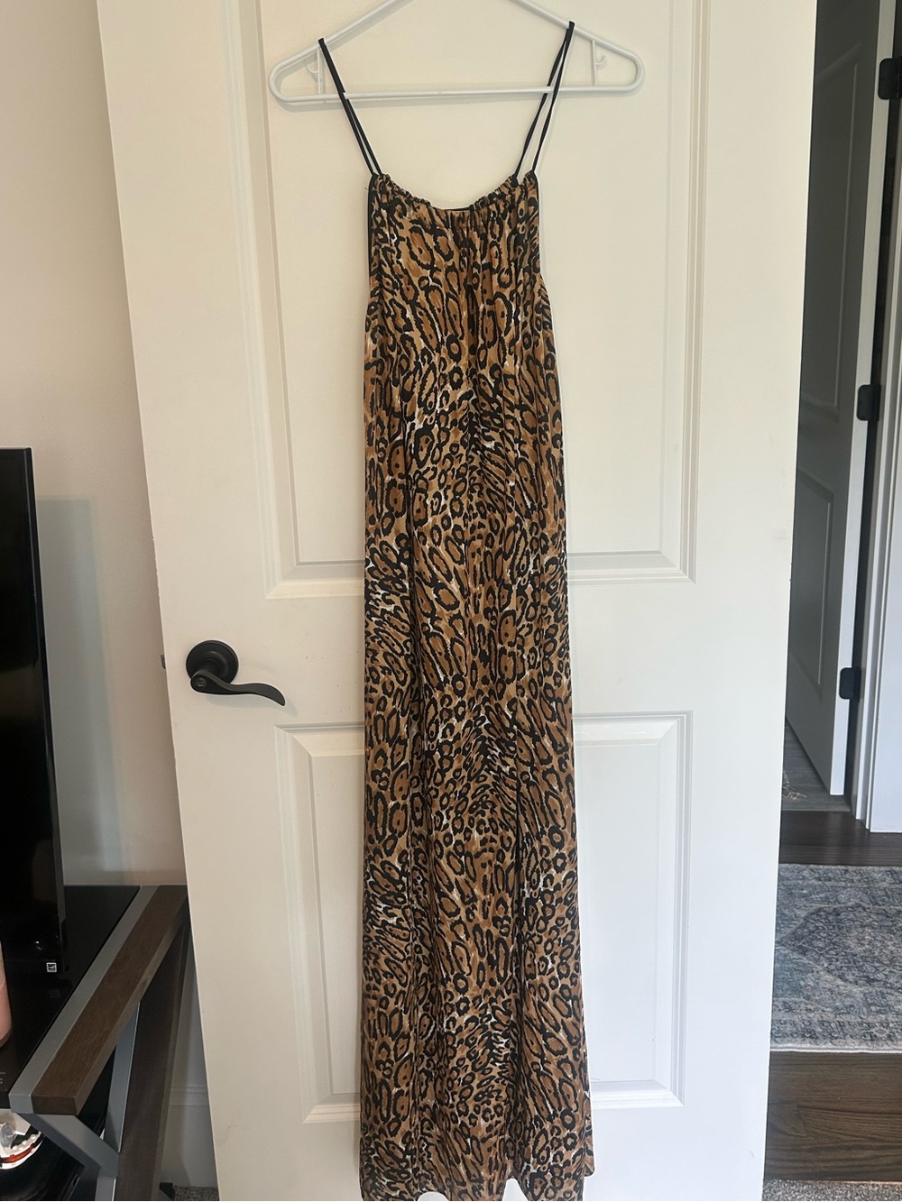 Vintage Cattani of California Leopard Print Slip Maxi Dress - Brown